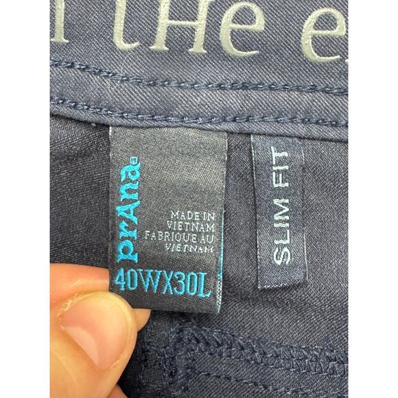 PrAna Men's Slim Fit Navy Blue Straight Leg Outdoor Pants - Size 40x29 - Picture 4 of 5